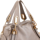 Chloé Grey Grained Leather Paraty Shoulder Handbag