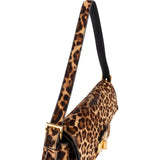 Prada Cavallino Hair Animal Print Leopard Double Flap Shoulder Bag