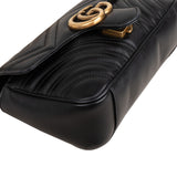 Gucci Red Leather GG Marmont Flap Crossbody Bag