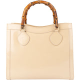 Gucci Beige Patent Leather Bamboo Tote Handbag