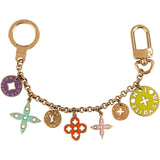 Louis Vuitton Gold Multicolor Pastilles Chain Key Ring Holder Bag Charm