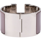 Hermès Silver Tone Lilac Clic H Wide Bracelet
