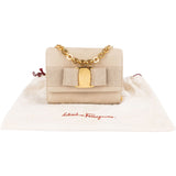 Salvatore Ferragamo Suede Vara Bow Mini Chain Crossbody Bag