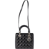Christian Dior Quilted Patent Leather Lady Dior Handbag
