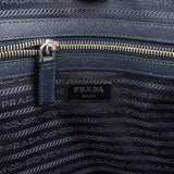 Prada Bleu Saffiano Leather Business Handbag Crossbody Bag