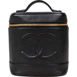 Chanel Caviar Leather Vanity Case Handbag - vintageandkickz