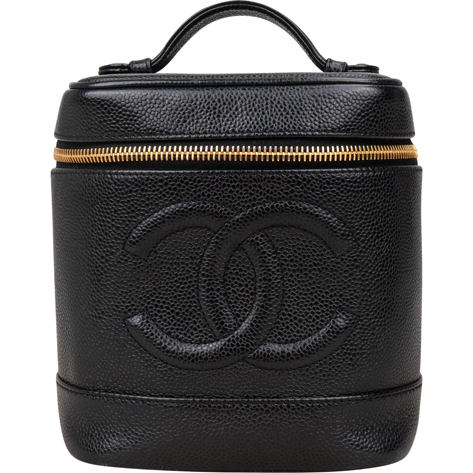 Chanel Caviar Leather Vanity Case Handbag - vintageandkickz