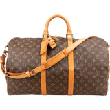 Louis Vuitton Monogram Canvas Keepall 50 Bandoulière Travel Bag