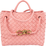 Bottega Veneta Pink Intrecciato Leather Small Andiamo Tote Handbag