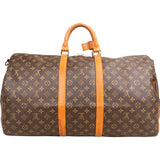 Louis Vuitton Monogram Canvas Keepall 55 Bandoulière Travel Bag