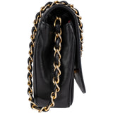 Chanel Quilted Lambskin 24K Gold Half Moon Single Flap Shoulder Bag