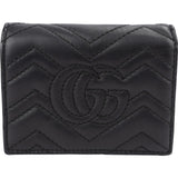 Gucci Black Quilted Leather GG Marmont Flap Wallet