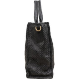 Prada Limited India Black Woven Leather Large Tote Handbag
