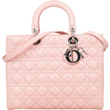 [🔄️B09 / F25] Christian Dior Pink Patent Leather Large Lady Dior Handbag - vintageandkickz