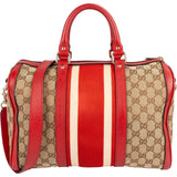Gucci Monogram GG Canvas Vintage Web Boston Handbag