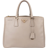 Prada Grey Saffiano Leather Galleria Handbag