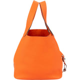 Hermès Orange Taurillon Clemence Palladium Picotin Lock 22 Handbag