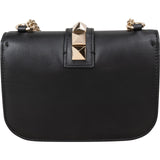 Valentino Garavani Leather Rockstud Glam Lock Flap Crossbody Bag
