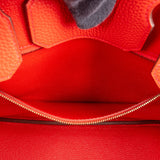 Hermès Rouge Pivoine Togo Leather Gold Birkin 30 Handbag