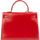 Hermès Rouge Vif Box Leather Kelly Sellier 35 Handbag