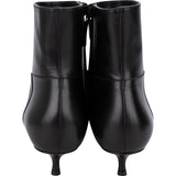 Balenciaga Fashion Show Black Leather Pointed Toe Kitten Heel Ankle Boots (37)