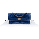 Chanel Quilted Velvet Boy Wallet On Chain Crossbody Bag