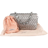 Miu Miu Metallic Matelassé Nappa Leather Crystal Small Shoulder Bag