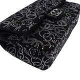 Chanel Sequin Embellished Woven CC Medium Double Flap Shoulder Bag
