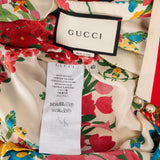 Gucci Multicolor Floral Print Silk Pearl Buttons Ruffle Blouse Short Dress (IT40)