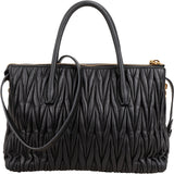Miu Miu Black Matelassé Nappa Leather Handbag