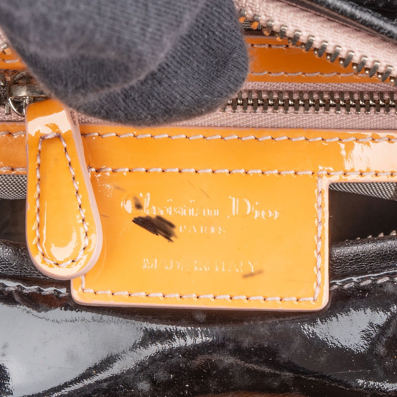 Christian Dior Quilted Patent Leather Lady Dior Handbag - vintageandkickz