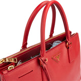 Prada Red Saffiano Leather Galleria Tote Handbag