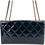 Chanel Quilted Patent Leather Single Flap Crossbody Bag - vintageandkickz