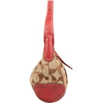 [🔄️B07 / F41] Coach Monogram Signature Canvas Pleated Hobo Shoulder Bag - vintageandkickz