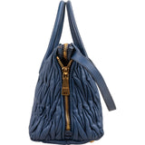 Miu Miu Blue Quilted Matelassé Nappa Leather Handbag