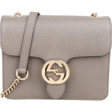Gucci Grained Leather Interlocking GG Small Crossbody Bag