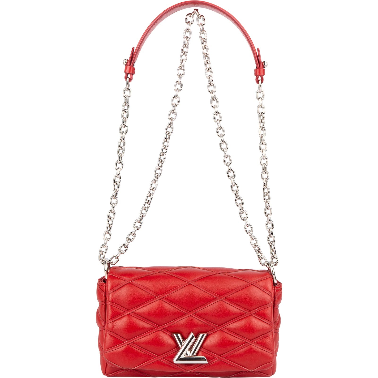 [🔄️B06 / F67] Louis Vuitton Canvas Monogram Lambskin Malletage Twist Crossbody Bag - vintageandkickz