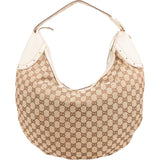 Gucci Monogram GG Canvas Perforated Leather Large Crescent Shoulder Bag