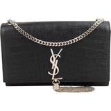 Yves Saint Laurent Croc-Embossed Leather Kate Tassel Chain Crossbody Bag