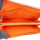 Hermès Orange Ostrich Leather Kelly Wallet