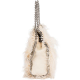 Stella McCartney Faux Fur Knitted Falabella Fold Over Tote Crossbody Handbag