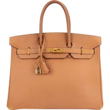 Hermès Natural Courchevel Leather Birkin 35 Handbag
