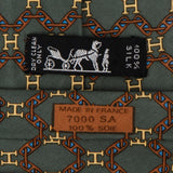 Hermès H Emblem Chain Pattern Silk Tie Krawatte