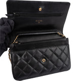 Chanel Quilted Caviar Leather CC Wallet On Chain Crossbody Bag
