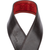 Gucci Red Leather Monogram GG Canvas Interlocking G Belt (80 / 32)