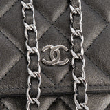 Chanel Quilted Metallic Lambskin Leather Wallet On Chain Crossbody Bag