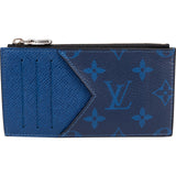 Louis Vuitton Monogram Taigarama Leather Coin Card Holder Wallet