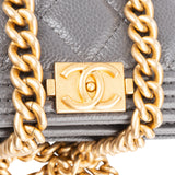 Chanel Quilted Caviar Leather Small Boy Mini Wallet On Chain Crossbody Bag