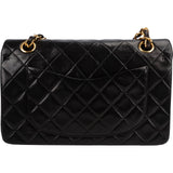 Chanel Quilted Lambskin 24K Gold Small Double Flap Shoulder Bag