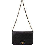 Chanel Quilted Lambskin 24K Gold Single Flap Crossbody Bag